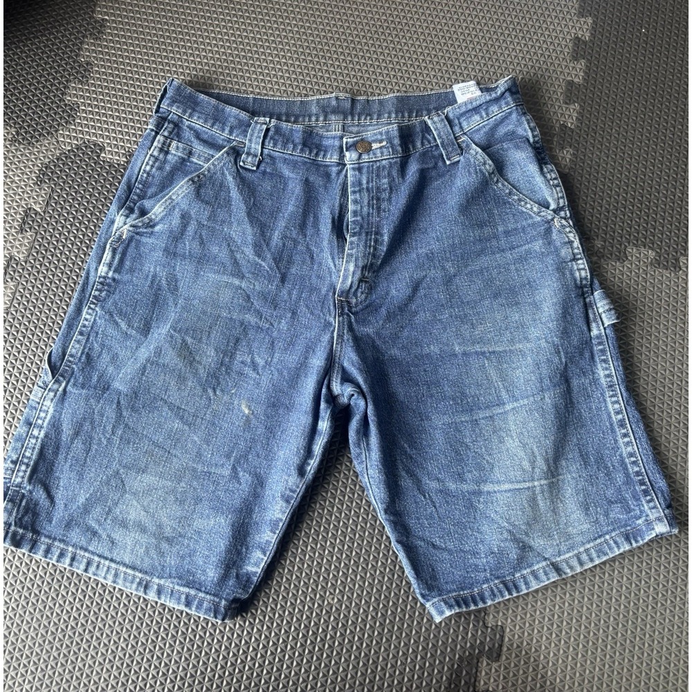 Wrangler Blue Denim Carpenter Shorts Size 33